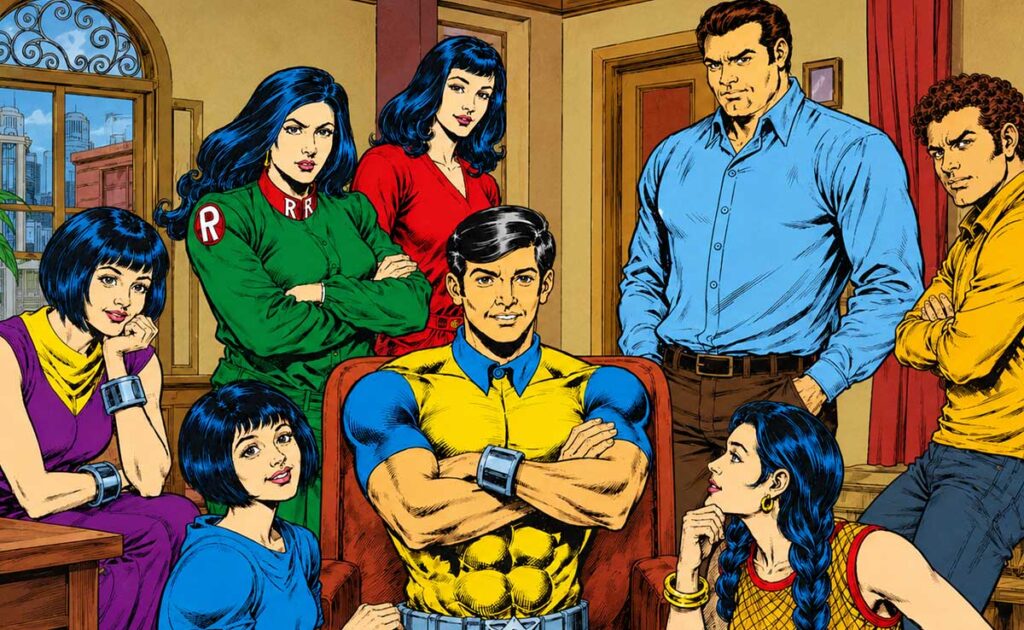 Who Holds the True Power in Raj Comics’ Shaktiroopa? Alt Text: Shaktirupa series characters Dhruv, Sindhu, Devina and Chandika