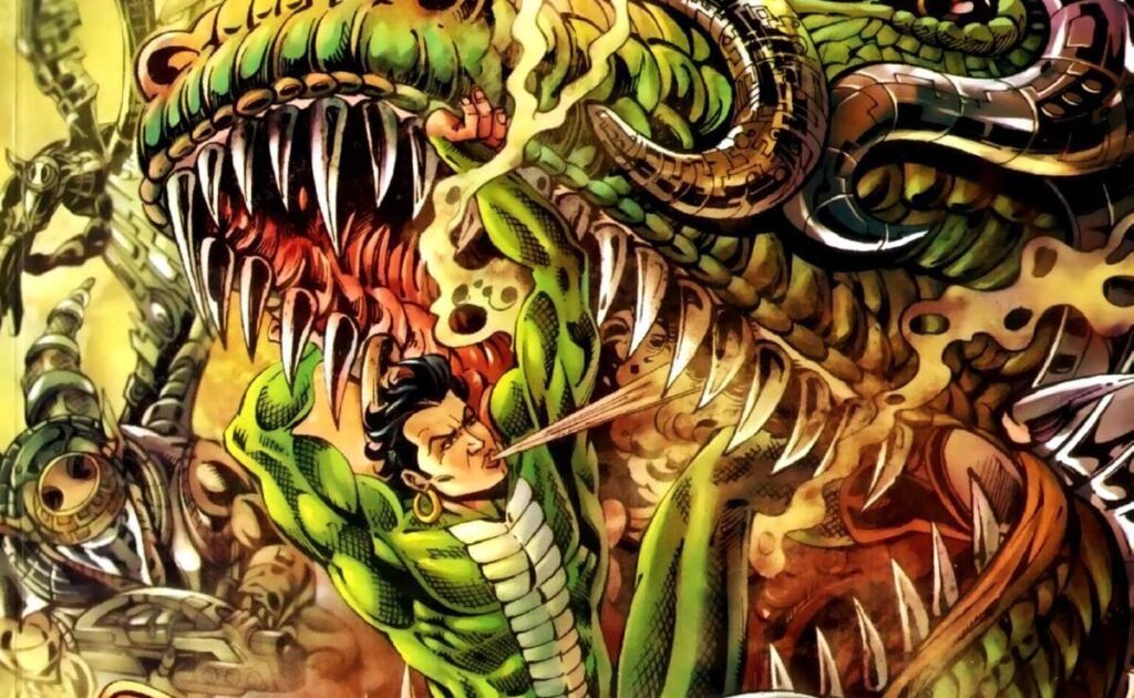 Did Dragon King Rewrite Nagraj and Nagdweep’s Past? Dragon King Nagraj comic featuring the cyborg T-Rex emperor