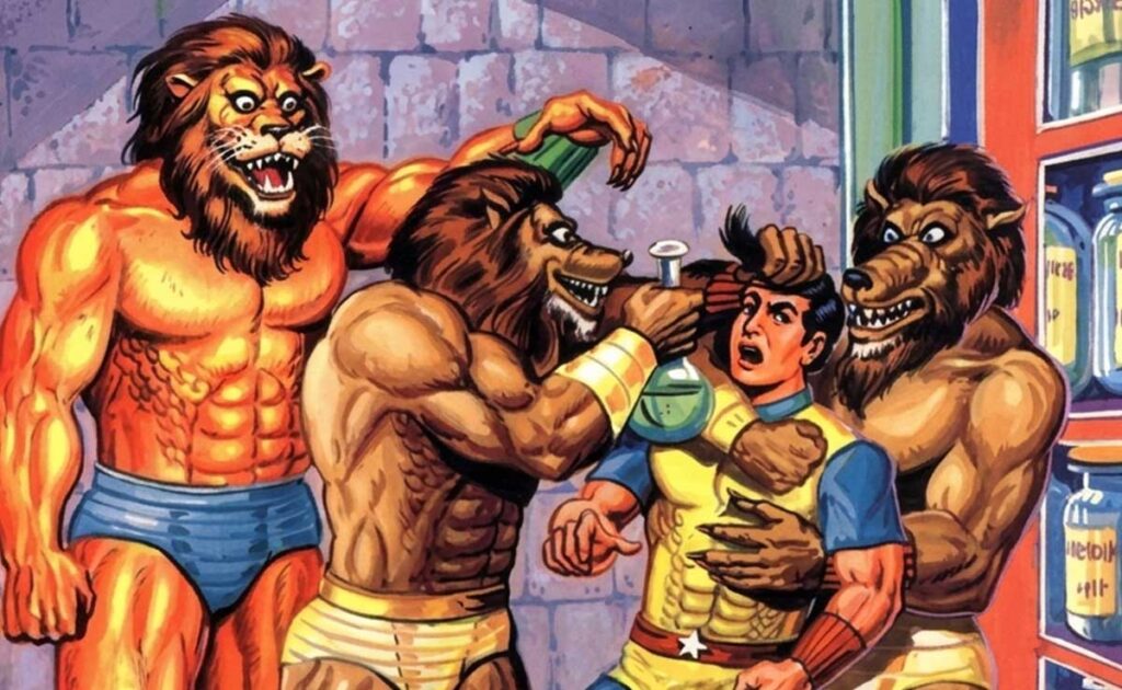 Paradise of Cannibals: Can Dhruv Escape Narsingh’s Army? Raj Comics’ Man-eaters Ka Swarg comic cover featuring Super Commando Dhruv